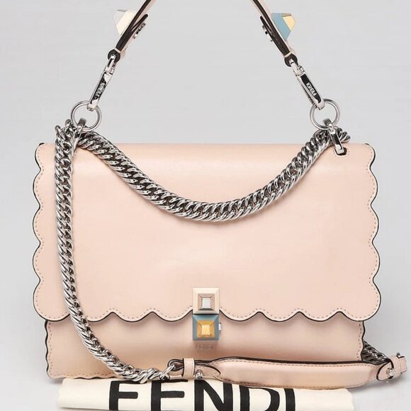 Fendi Light Pink Smooth Leather Kan I Medium Shoulder Bag 8BT283 - Picture 11 of 11